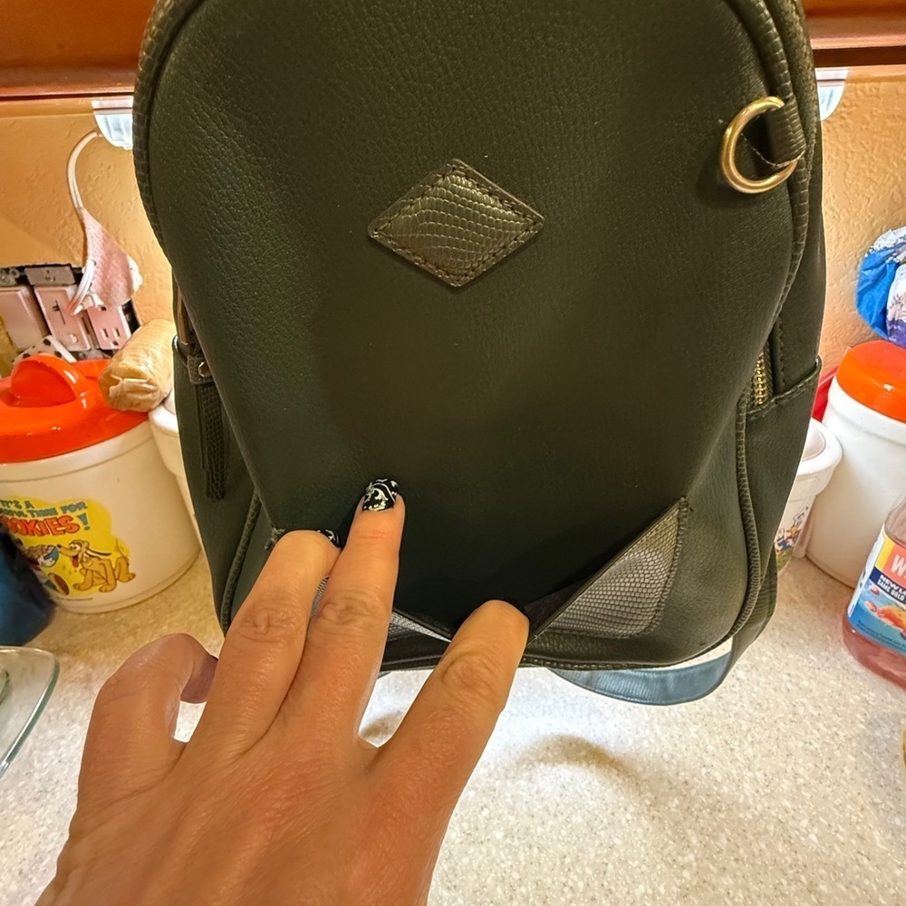 Olive Green Mini Backpack Women’s Bag Purse - Picture 6 of 13